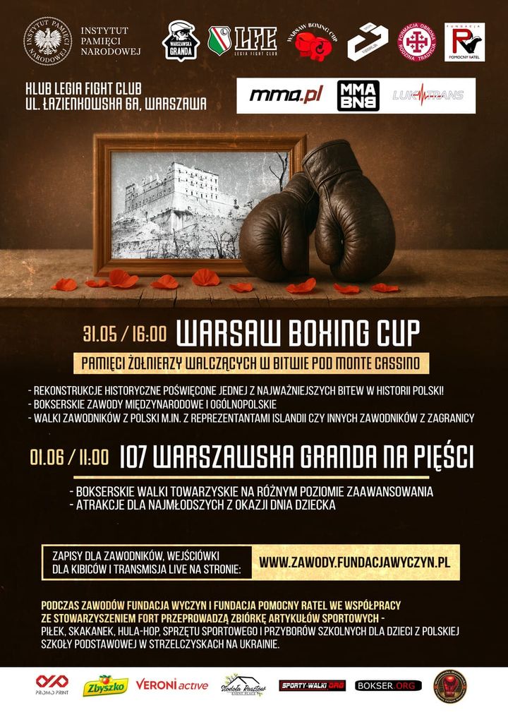 Zaproszenie na  Warsaw Boxing Cup i Warszawską Grandę