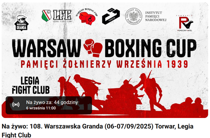 Zestawienie walk Warsaw Boxing Cup i 108. Granda