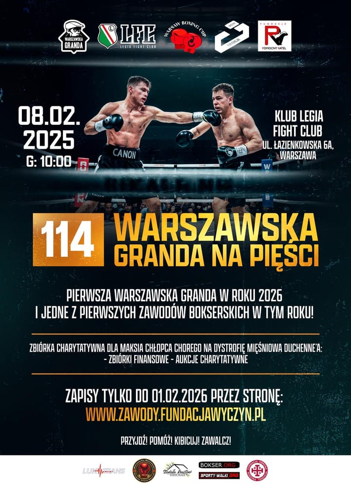 Ruszyły zapisy na 114. Warszawską Grandę na Pięści!
