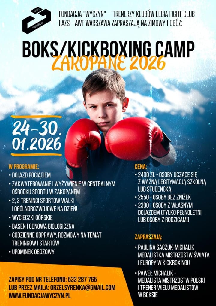 Ważne informacje BOKS / KICKBOXING CAMP ZAKOPANE 2026